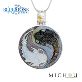 Silver and Gold Yin Yang Koi Pendant with 20" Chain